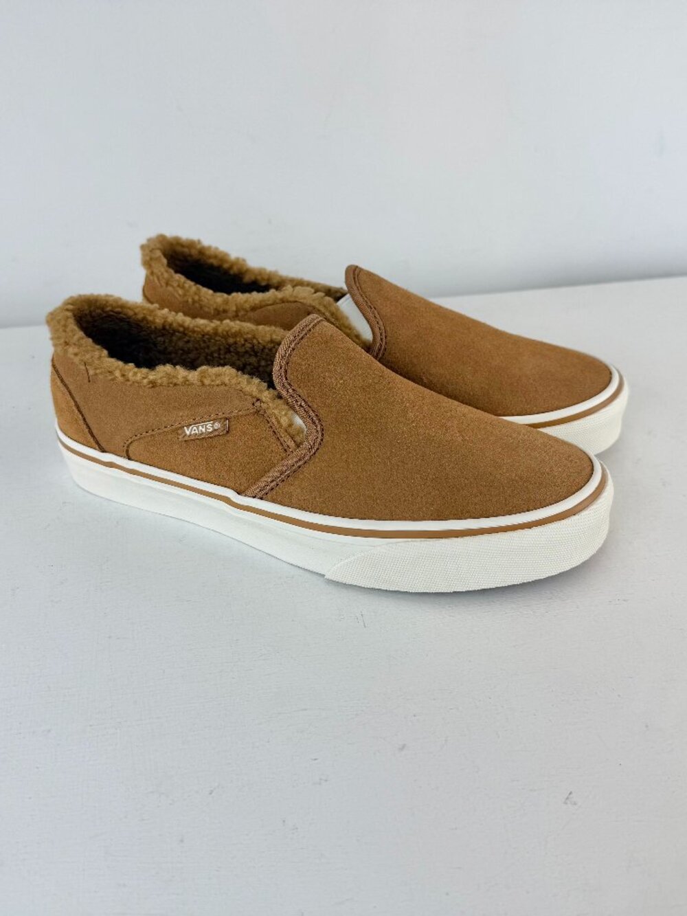 Women's 6.5 - Vans Asher Comfort Slip-On Suede Sneaker - Chipmunk